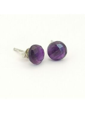 Faceted Amethyst  stud earrings on Sterling Silver 🆕